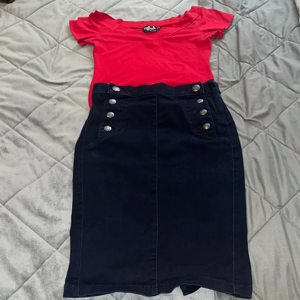 Pinup sailor pencil skirt - Picture 1 of 5